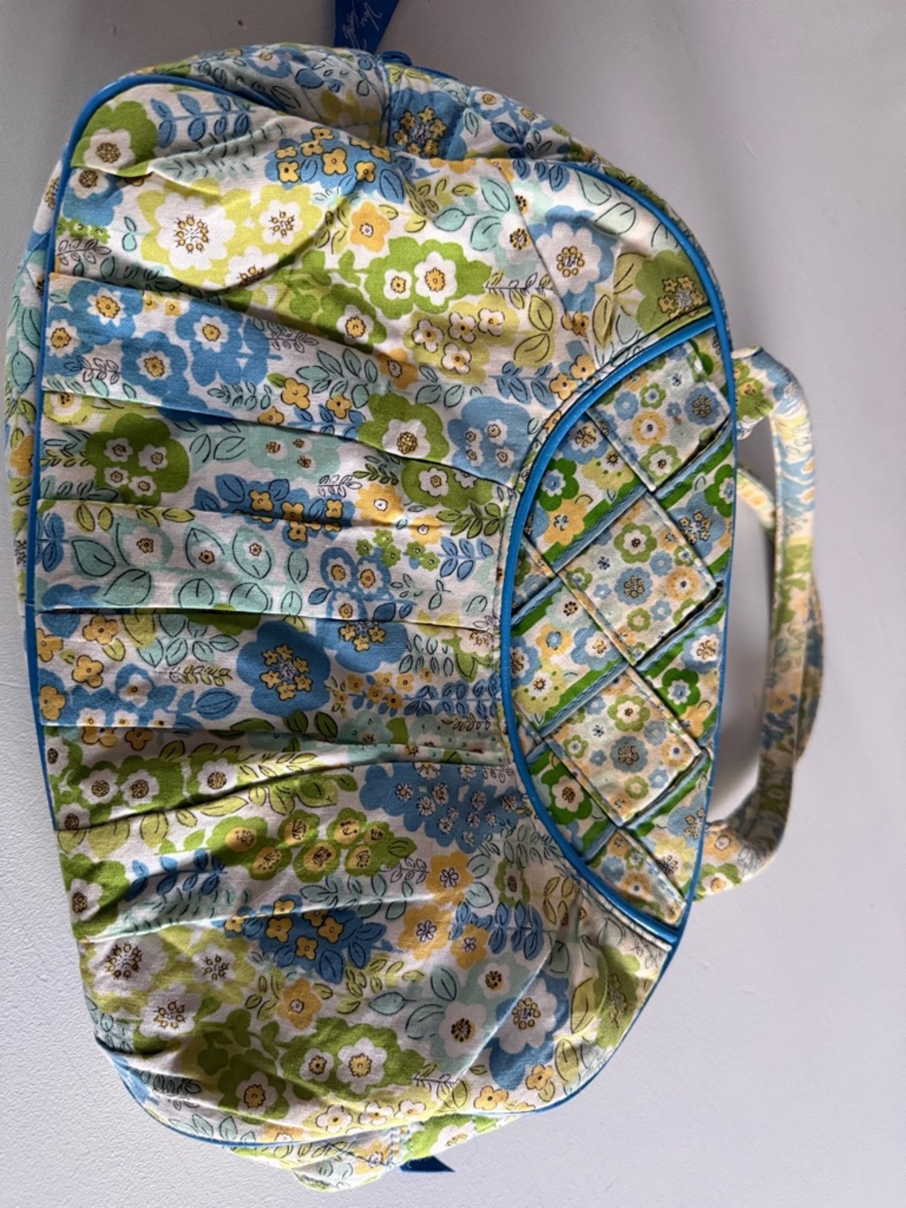 Vera Bradley Blue, Green & Yellow Floral Quilted Tote